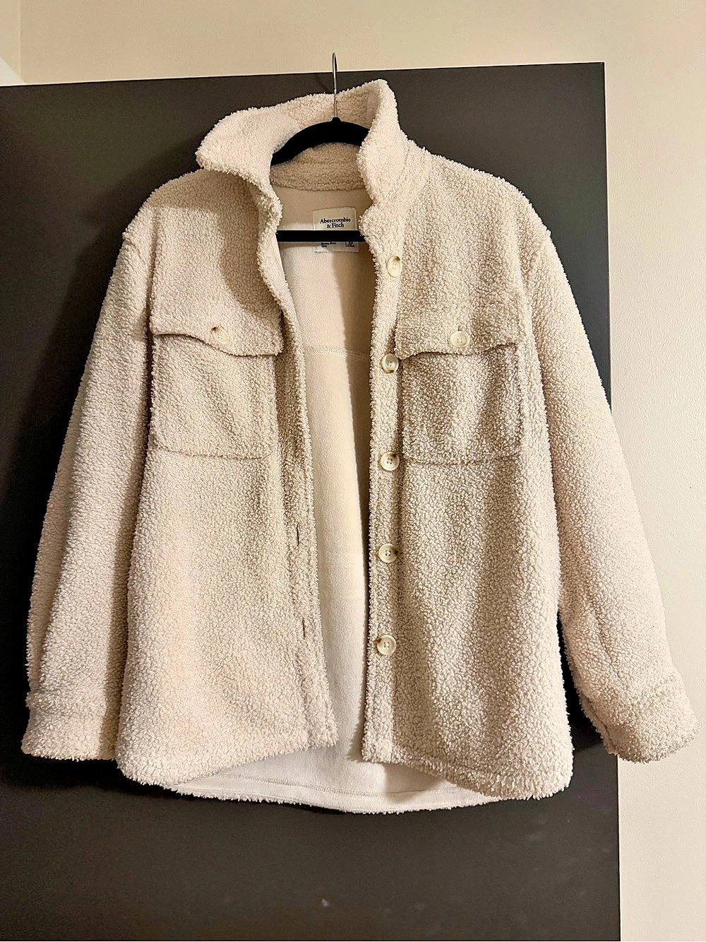 Abercrombie & Fitch Cream Teddy Jacket Like New